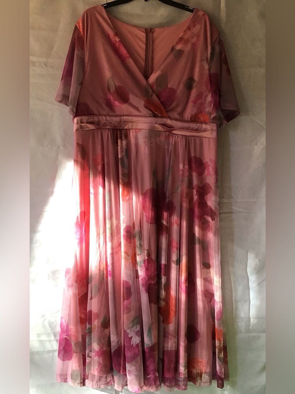 59 Pink Floral Wrap-Style Women’s Dress